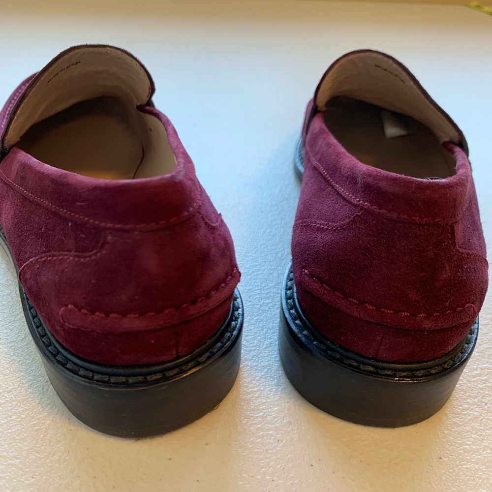 Stuart Weitzman Purple Suede Slip On Loafers - Picture 4 of 8